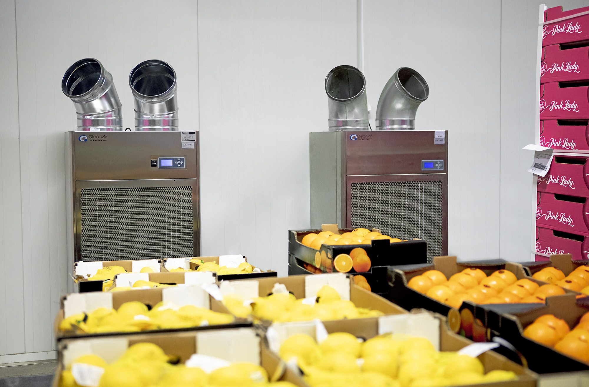 Air cleaners in food warehouse improve sustainability