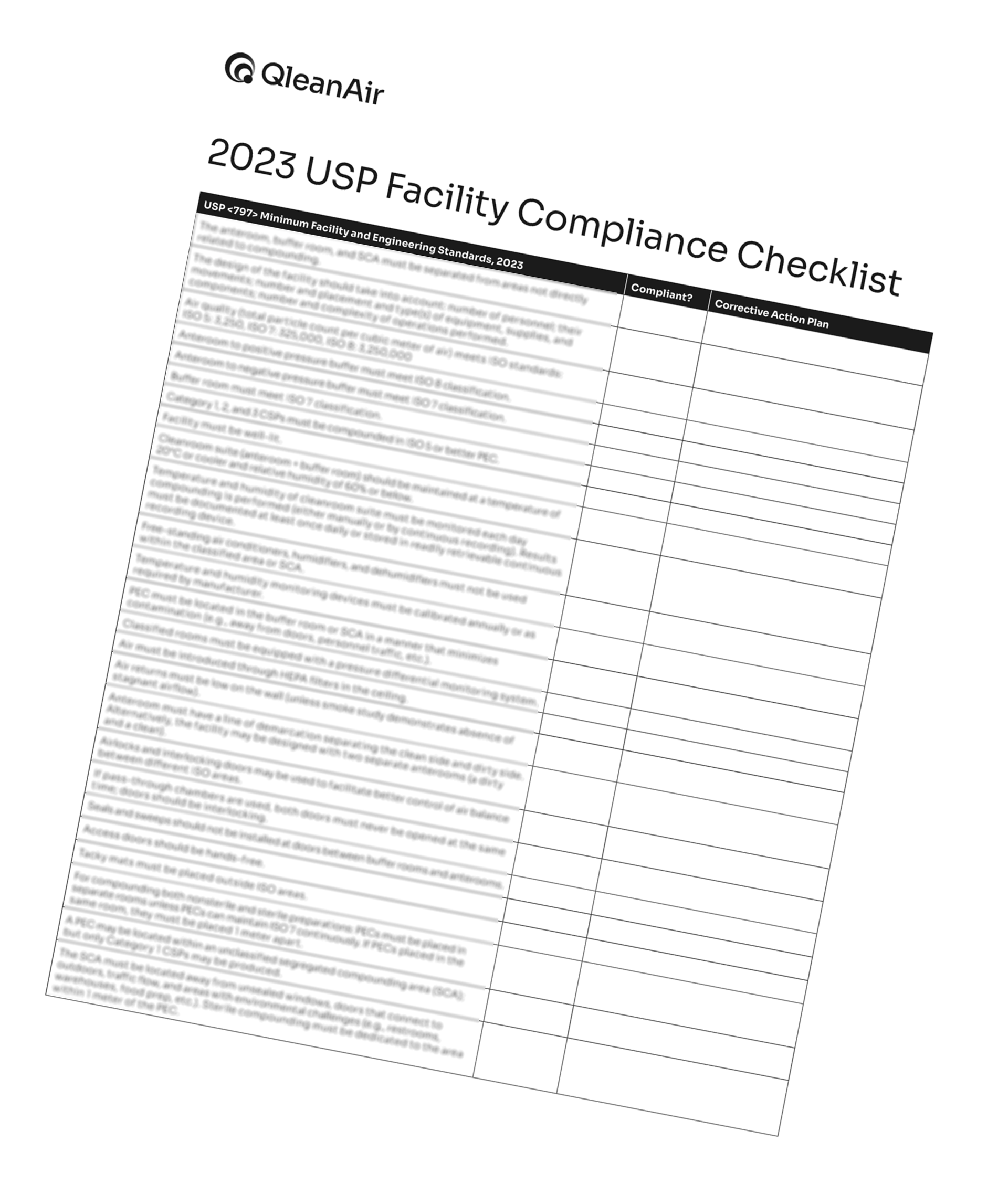 QleanAir checklist USP